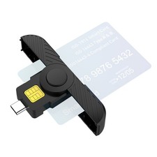 Plug Play Folding DOD Type C Common Access CAC SIM / IC Bank Smart Card Reader