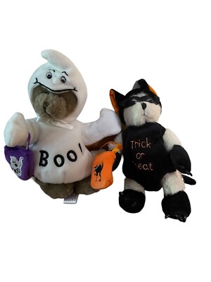 Ghost And Cat Halloween Bear In Costume Plushes 