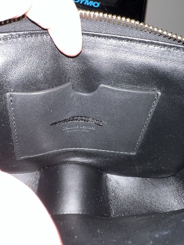 Off-White Virgil Abloh Womens Black Burrow Purse Bag Pouch Gold Chain Strap - Picture 7 of 8