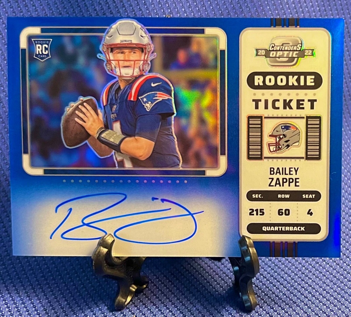 Bailey Zappe 2022-23 Contenders Optic SSP Ticket Rookie Auto #/25