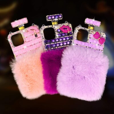 For Iphone 12 Pro Max 11 Xs Xr 6 7 8 Bling 3d Diamond Perfume Bottle Plush Case Ebay