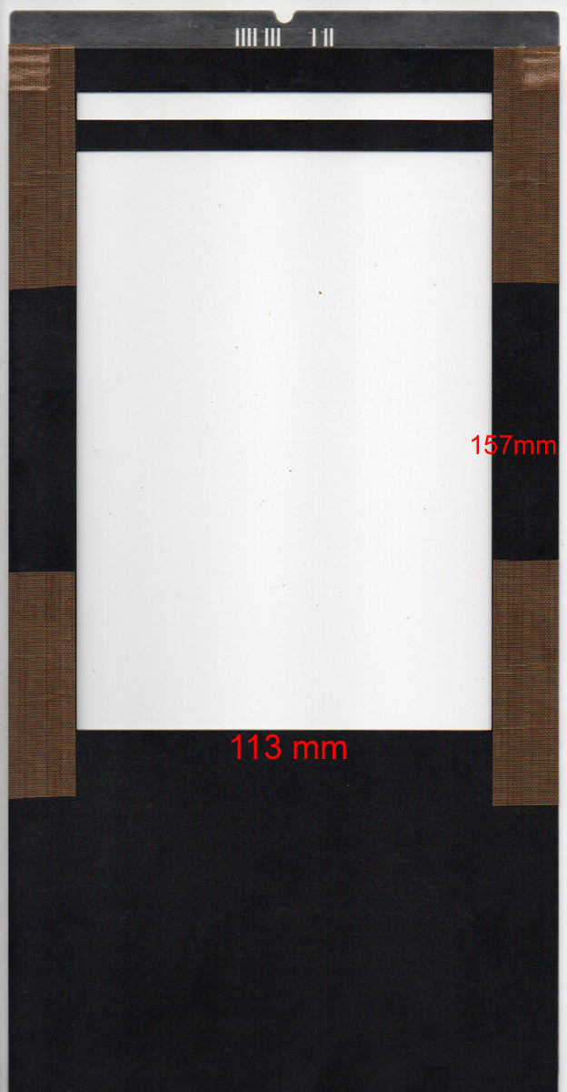 Film holder for Imacon Flextight scanners, Aperture 113x157mm with