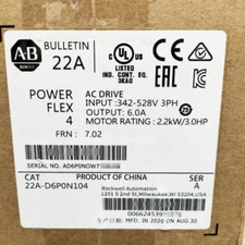 Sealed NEW Allen-Bradley 22A-D6P0N104 PowerFlex 4 2.2kW 3Hp AC Drive 