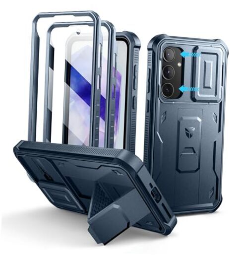 for Samsung Galaxy A35-5G Case, [2 Front Frame] Samsung A35 5G Navy Blue