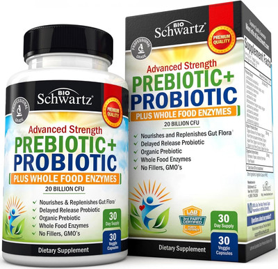 Prebiotics and Probiotic with Whole Food Enzymes for Adults Women & Men - Probio