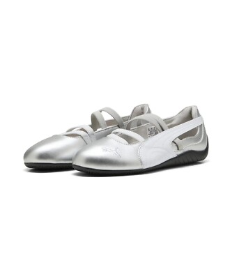 Puma Speedcat Ballet Metallic Silver White Womens Mary Jane