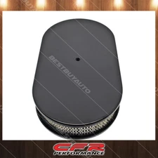 Cobra-Tek Fits 15" Oval Black Finish Aluminum Air Cleaner Smooth  5 1/8"