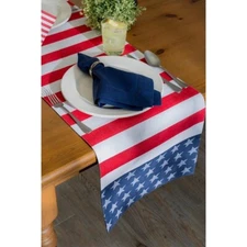DII Stars And Stripes Table Runner 14x54in, Red/white/blue