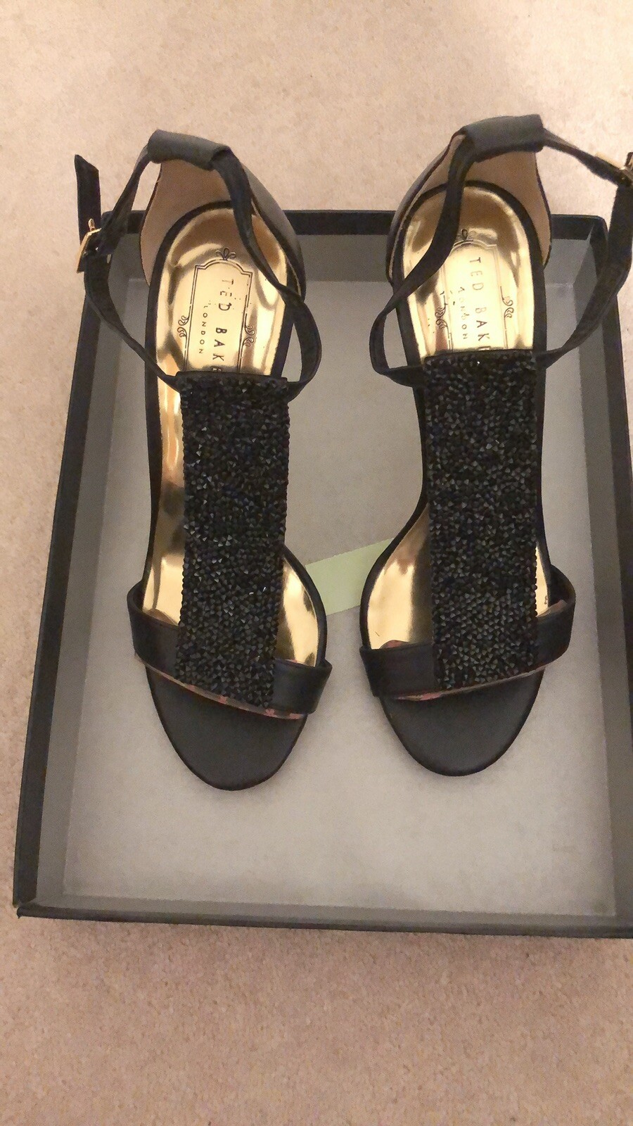 Ted Baker Black Glitter Sexy Stiletto 