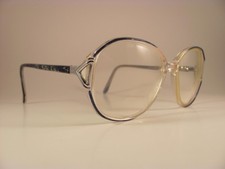 Vintage Joan Collins Clear Blue Marine Square Full-Rim RX Eyeglass Frames