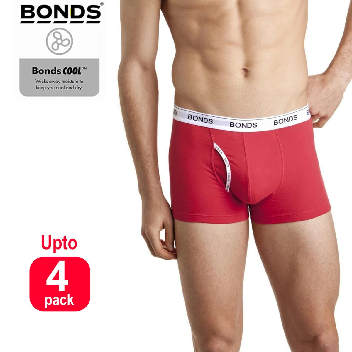 Bonds Red Mens Guyfront Trunks Briefs Boxer Shorts Comfy Undies