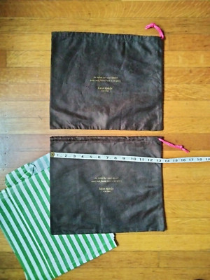 2 @ Kate Spade EMPTY Drawstring Cloth DUST Bag Pouch 11.5''x13.5  & Tissue sheets