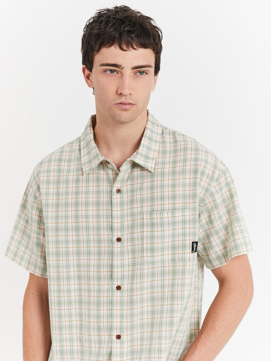 トップス Stussy classic check shirts Vintage Stussy Check Shirt Plaid Long Sleeve Red Button Up