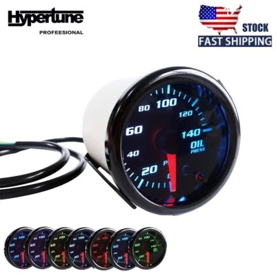 2'' 52mm 7 Color LED Digital 0-140 PSI Oil Pressure Gauge Meter W/ Sensor - Image 1 of 4