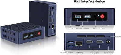 Mini PC S12 Pro, Intel Alder Lake de 12.ª generación N100 (hasta 3,4 GHz),neuvo.
