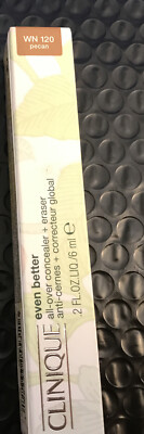 CLINIQUE EVEN BETTER ALL OVER CONCEALER +ERASER .2 OZ DEPUFFS * WN120 PECAN *NIB