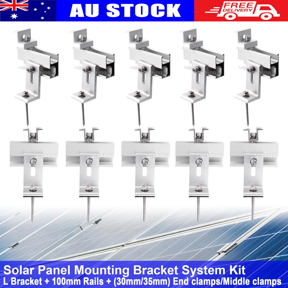 Solar Panel Bracket Fixing PV End Clamp/Middle Clamp Mounting 30/35mm Universal