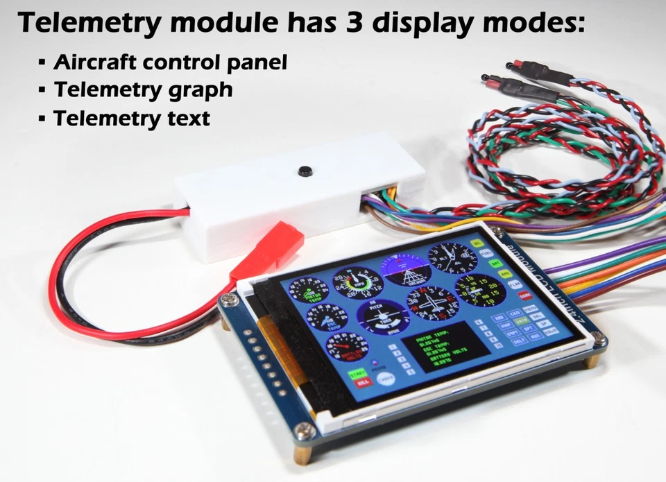 Temp & Voltage Telemetry Panel  2.4inch LCD display for RC Aircraft 3-6s lipo - Image 2 of 4