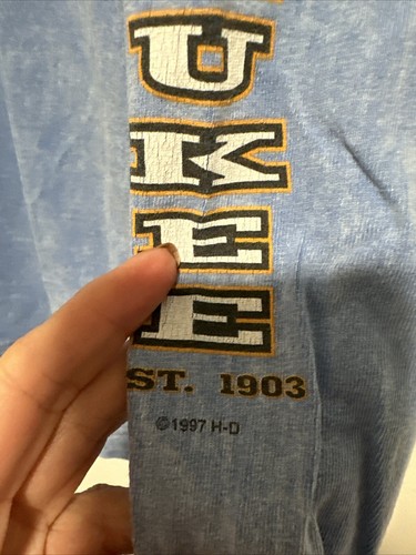 1997 Harley Davidson Made In Milwaukee Eagle Long Sleeve Blue Tie Dye Pullover - Picture 5 of 9
