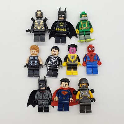 Lot of 10 LEGO Super Heroes Minifigures DC Marvel Villains Assorted Figures #24