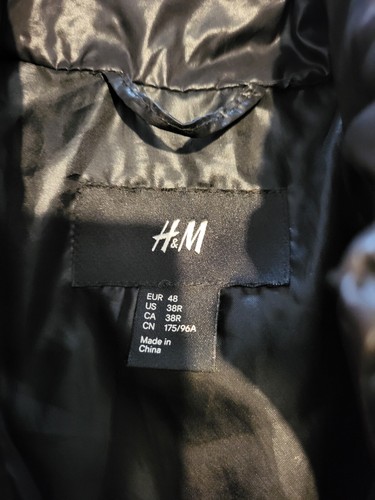 ABRIGO PLUMIFERO LIGERO H&M, HOMBRE, NEGRO, TALLA 48 - Imagen 4 de 6