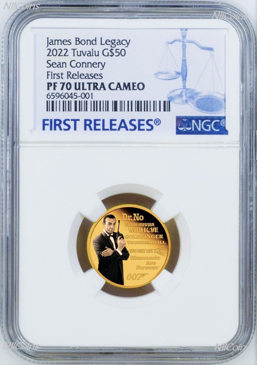 2022 James Bond Proof $50 1/4oz Gold COIN NGC PF70 LEGACY SERIES1 
