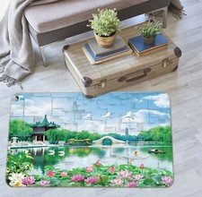 3D Beautiful Scenery Lotus NAO9458 Game Rug Mat Elegant Photo Carpet Mat Fay