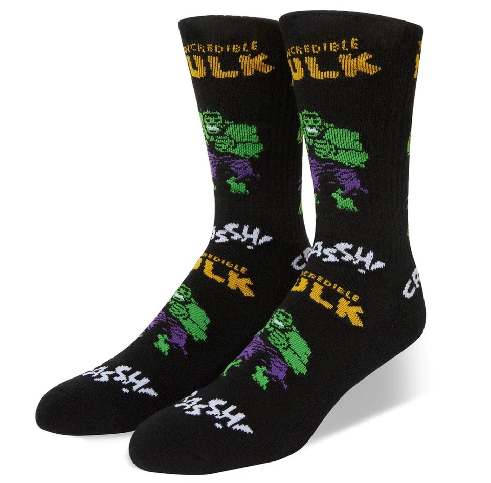 HUF Мужские Crew носки HULK ретро - черный - один размер подходит большинству (9-12) - [НЕРАСПЕЧАТАННЫЙ] - Изображение 3 из 4