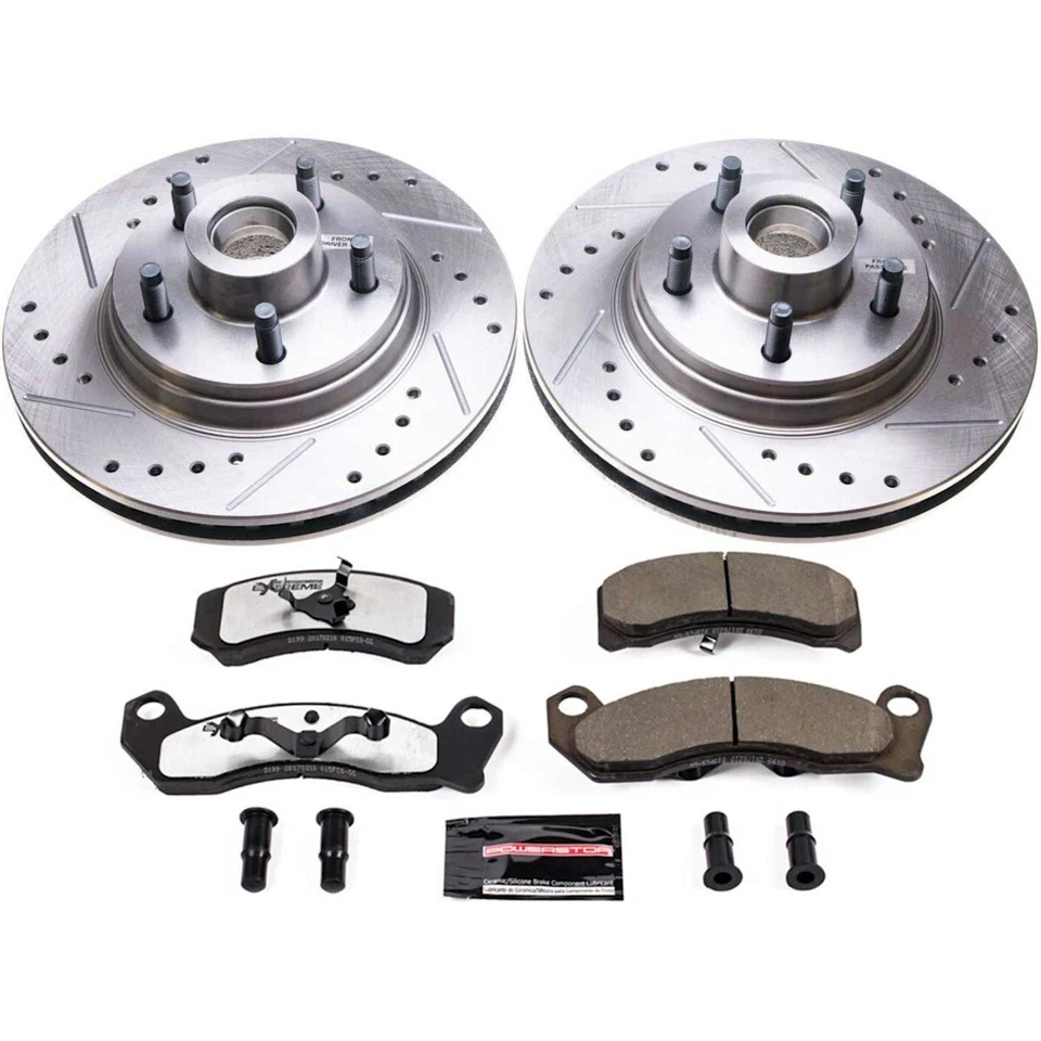 K3089-26 Powerstop Juego de 2 ruedas discos de freno y kits de pastillas delanteras para Ford Mustang Foto 3 de 3