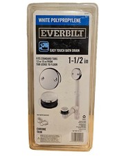 Everbilt White PolyPropylene Easy Touch Bath Drain 1 - 1/2 inch FREE SHIPPING