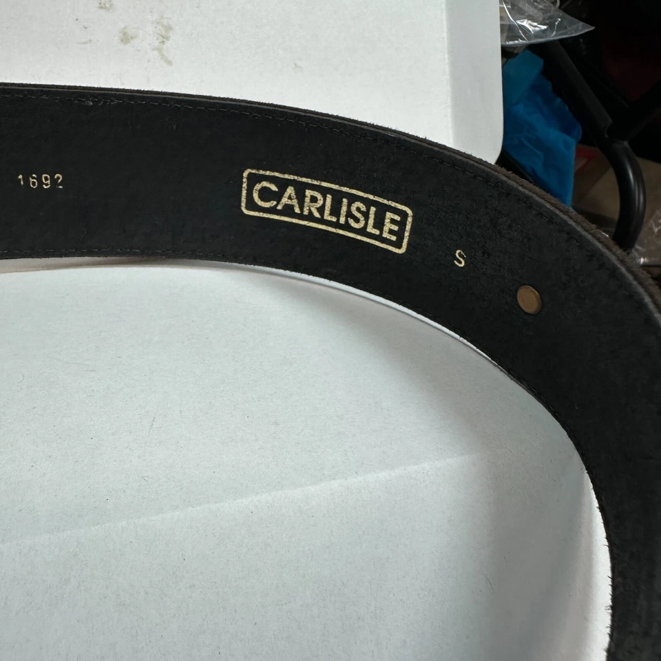 Cinturón Vintage Carlisle Oro Medallón Hebilla Grueso Marrón Gamuza Pequeño 28 Foto 4 de 4