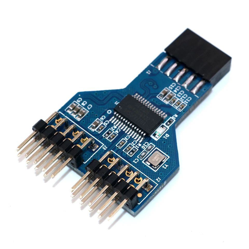 9 Pin Header Buchse 1 auf 2 Stecker Platine 9-Pin HUB USB 2.0 9 Pin Stecker Adapter