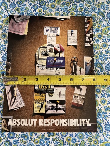 🔥🔥Vintage 1998 Absolut Vodka Print Ad Absolut Responsibility 🔥🔥 - Picture 6 of 7
