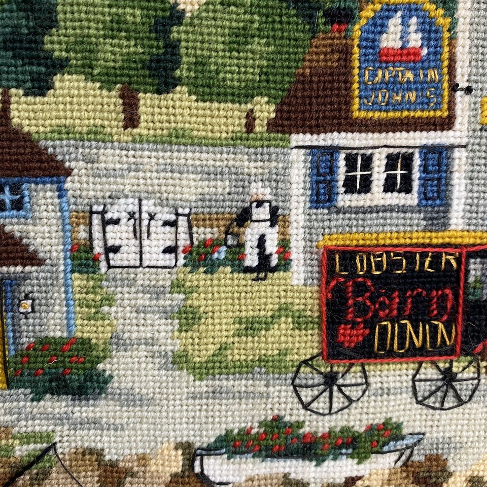 VINTAGE Dimensions Nantucket Breeze Needlepoint FRAMED FINISHED eBay