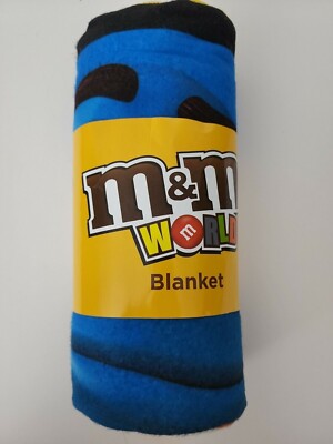New M&Ms World Chocolate Candy Brand Polyester Fleece Blanket 50  x 60 