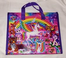 Vintage Lisa Frank Tri Fold Binder Organizer Unicorn Rainbow VGC