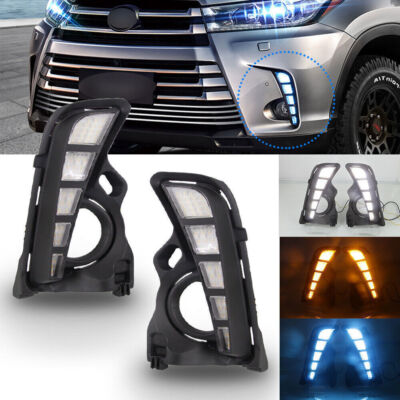 LED DRL Daytime Running Light/Front Fog Lights For Toyota Highlander 2018 2019