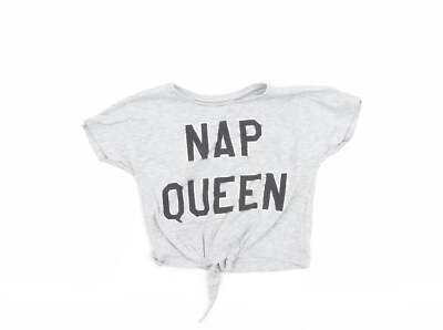 Minoti Mädchen grau Baumwollmischung T-Shirt Größe 4-5 Jahre Krawatte - Nap Queen