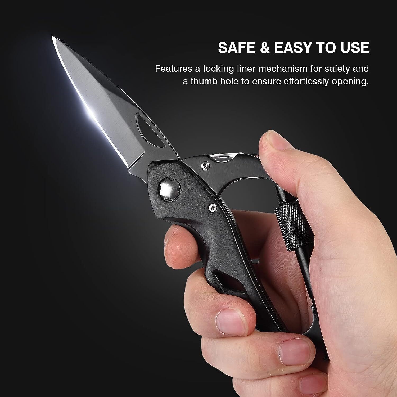 Multitool Carabiner + Pocket Knife Bottle Opener and Screwdriver Survival Gear