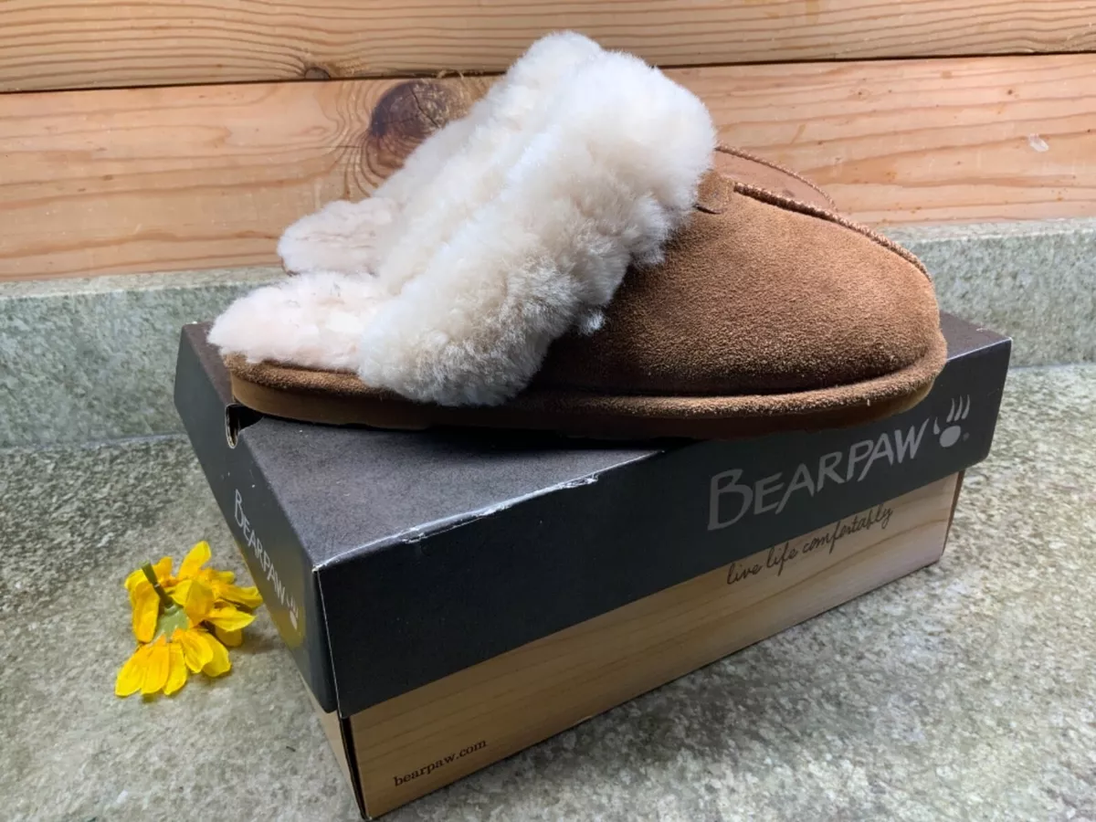 Bearpaw slip on slippers sales