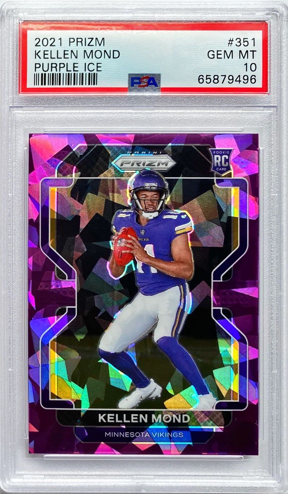 2021 Prizm Kellen Mond Purple Cracked Ice /225 RC PSA 10 GEM MINT