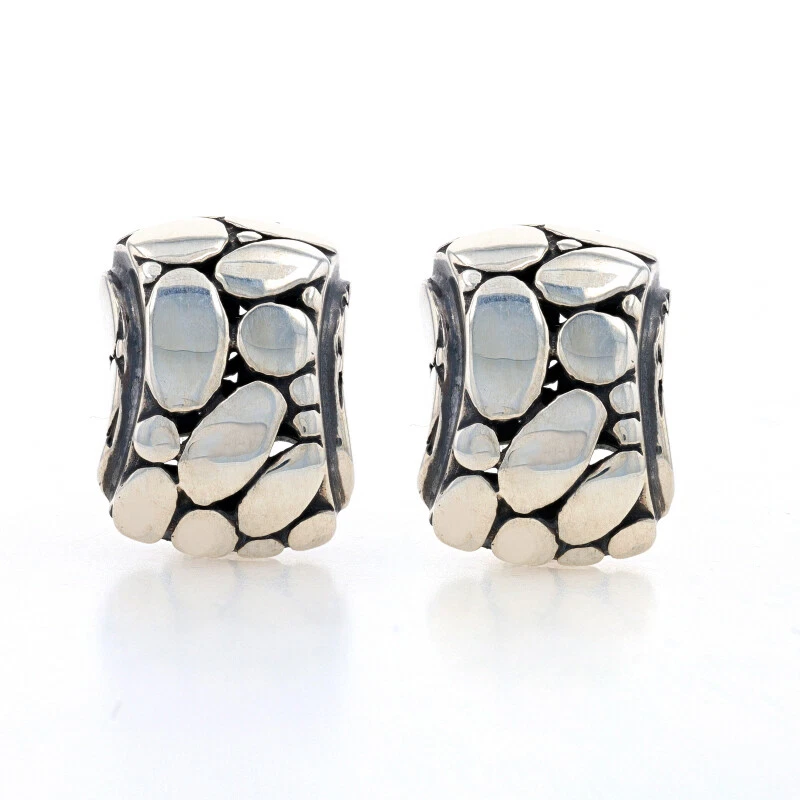 John Hardy Kali Hi Way Vintage Earrings Sterling Silver 925 Non Pierced Clip Ons