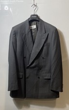 Borghese Mens Gray Wool Pockets Double-Breasted Long Sleeve Two Button Blazer 42