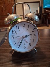 Sharp SPC800 Quartz Battery Twin Bell Analog Alarm Clock, Silver Finish