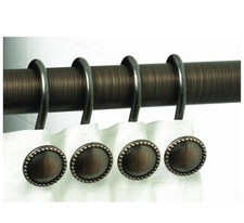 12PCS Oil Rubbed Bronze Rustproof Antique Decorative Shower Curtain Ring Holders