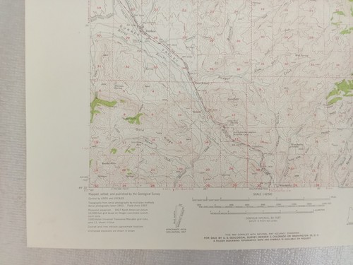 VINTAGE ORIG DURKEE OREGON GEOLOGICAL SURVEY TOPO MAP TOPOGRAPHICAL 1957 BAKER - Bild 4 von 6