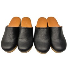 Universal Thread Clogs Mule Platform Wedge Womens 7.5/8 Black Slip On Lot of 2