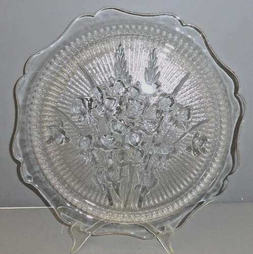 Vintage Jeanette Glass Co. Iris Herringbone Plate 12 inch