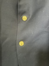Lauren Ralph Lauren Mens Navy Blue 100 Wool Gold Button Blazer Sport Coat 48L