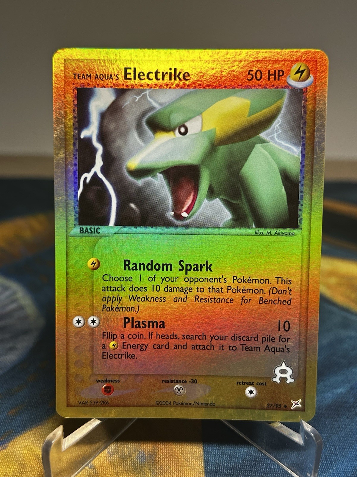 Team Aqua's Electrike 27/95 EX Team Magma vs Team Aqua Reverse Holo Pokemon Card